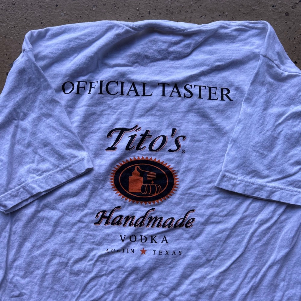 Titos Handmade Vodka Official Taster Graphic T-Shirt White XL Tultex 202